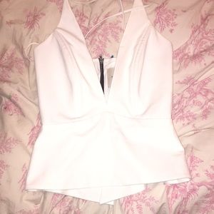 white low cut dress shirt.